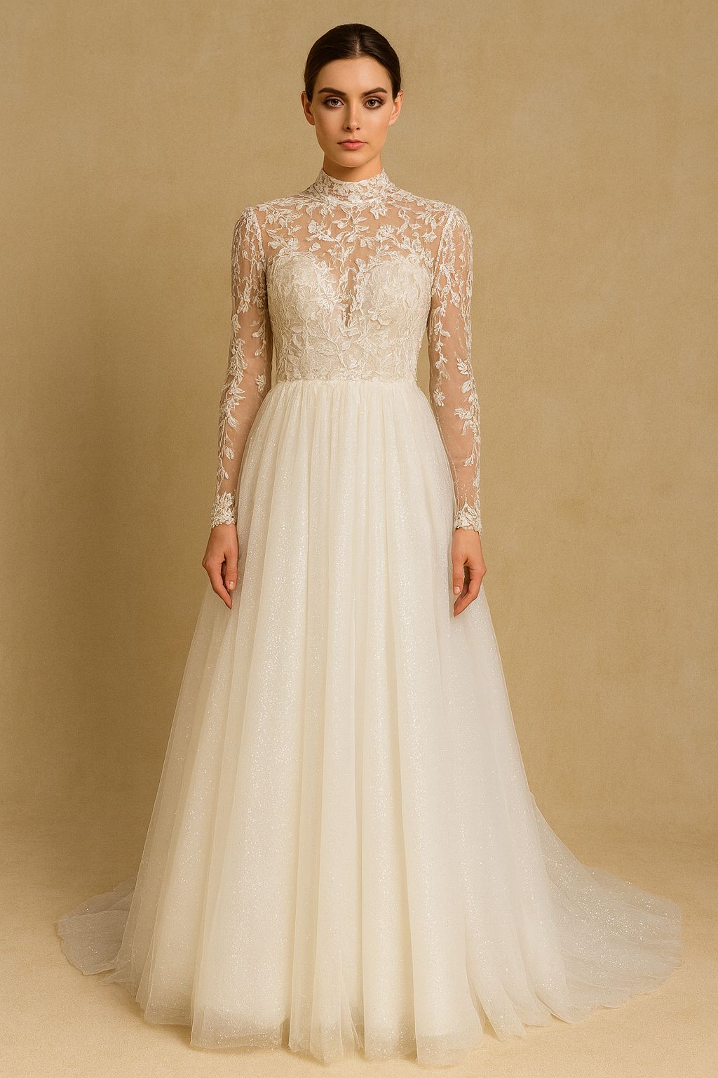 HIghneck Wedding Dress