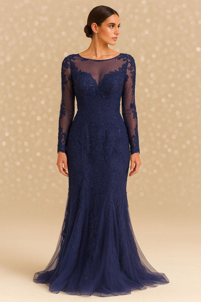 Blue Laced Elegant Dress