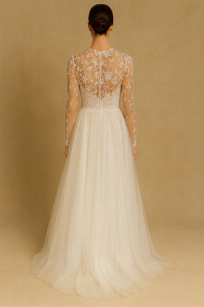 HIghneck Wedding Dress