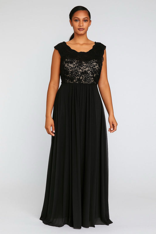 Black Designed Simple Dress