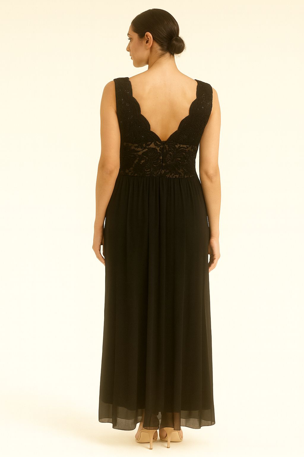 Black Designed Simple Dress