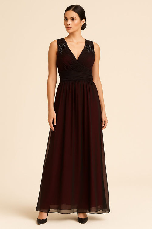 Black & Red Chiffon Dress