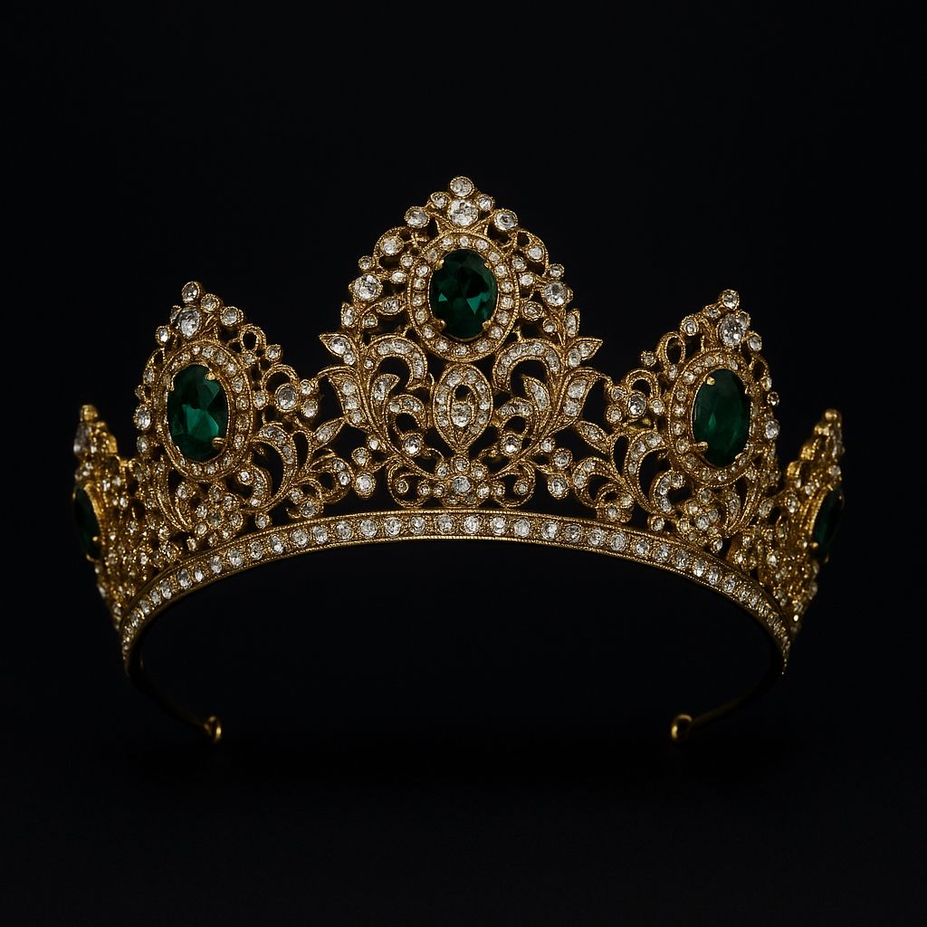 Golden Green Jeweled Tiara