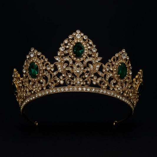 Golden Green Jeweled Tiara